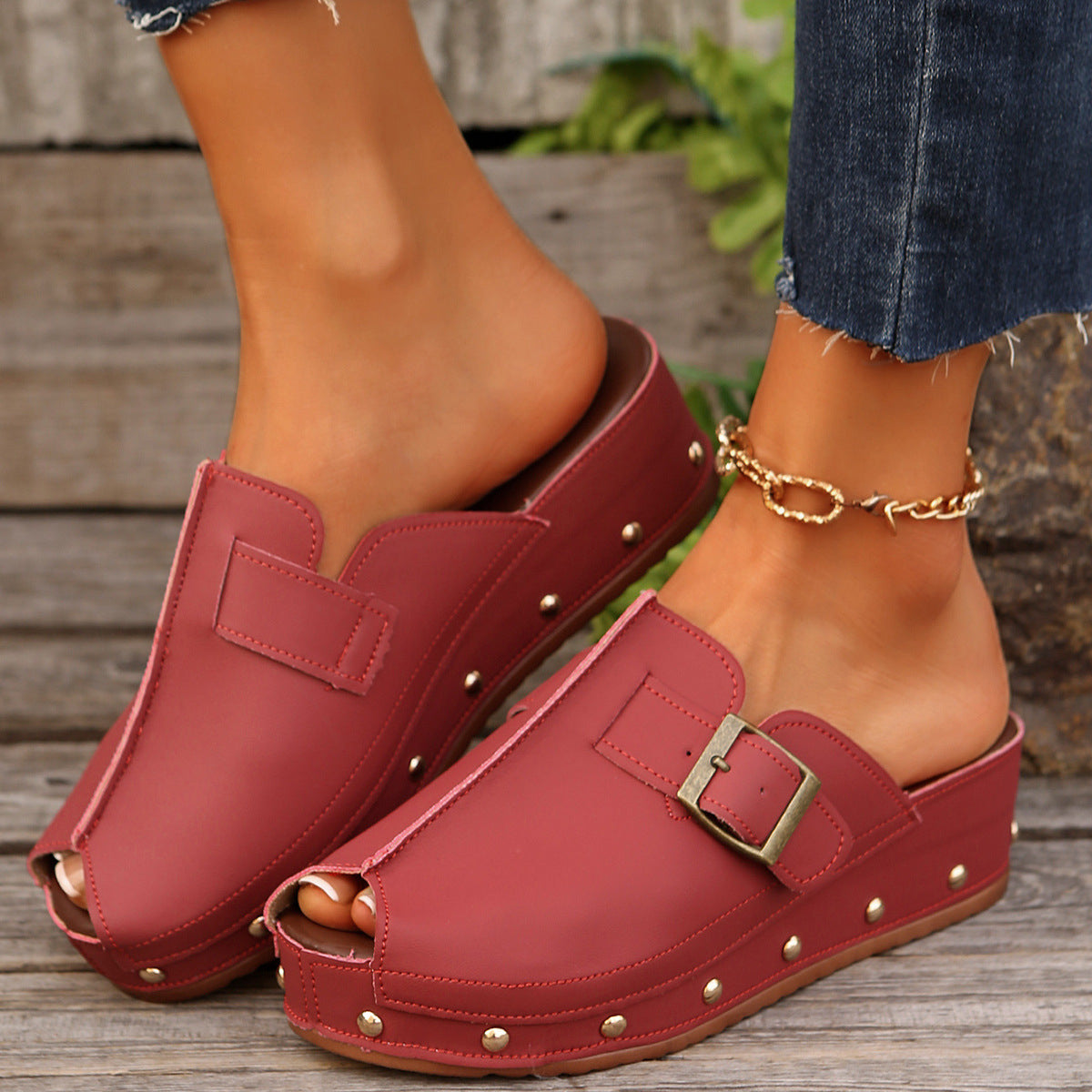 2026 New Autumn Women's Open-Toe Platform Outdoor Casual Shoes