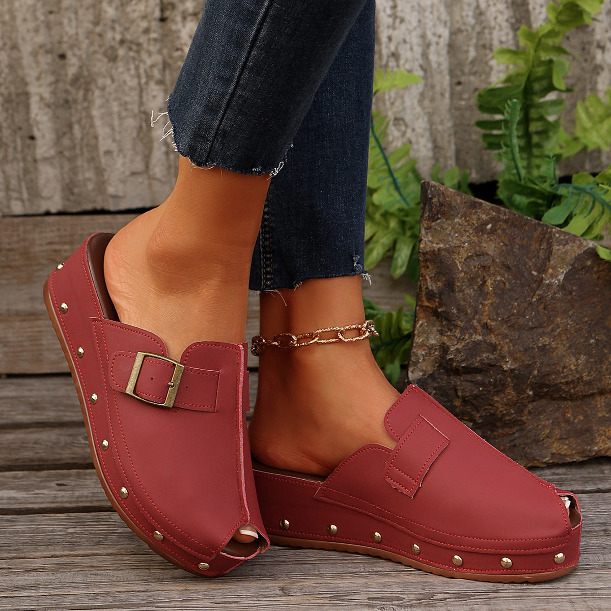 2026 New Autumn Women's Open-Toe Platform Outdoor Casual Shoes
