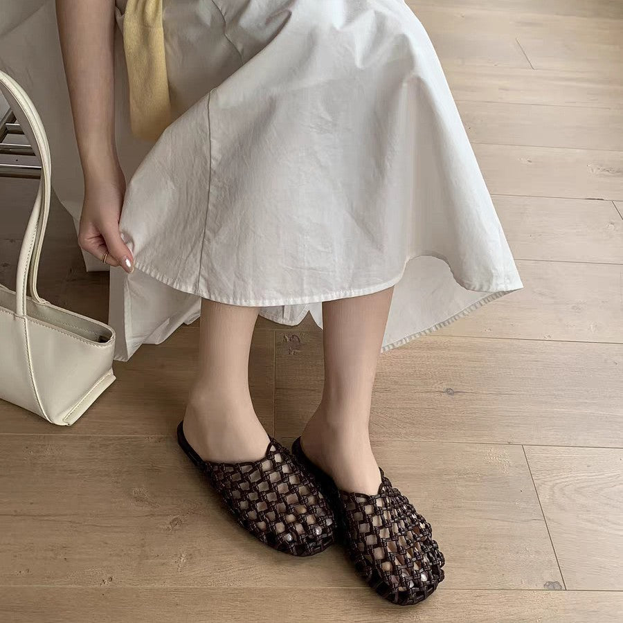 Summer Women's Hand-Woven Mesh Cut-Out Breathable Sandals