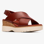 Women's Leather Cross-Strap Comfort Sandals