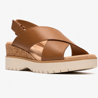 Women's Leather Cross-Strap Comfort Sandals