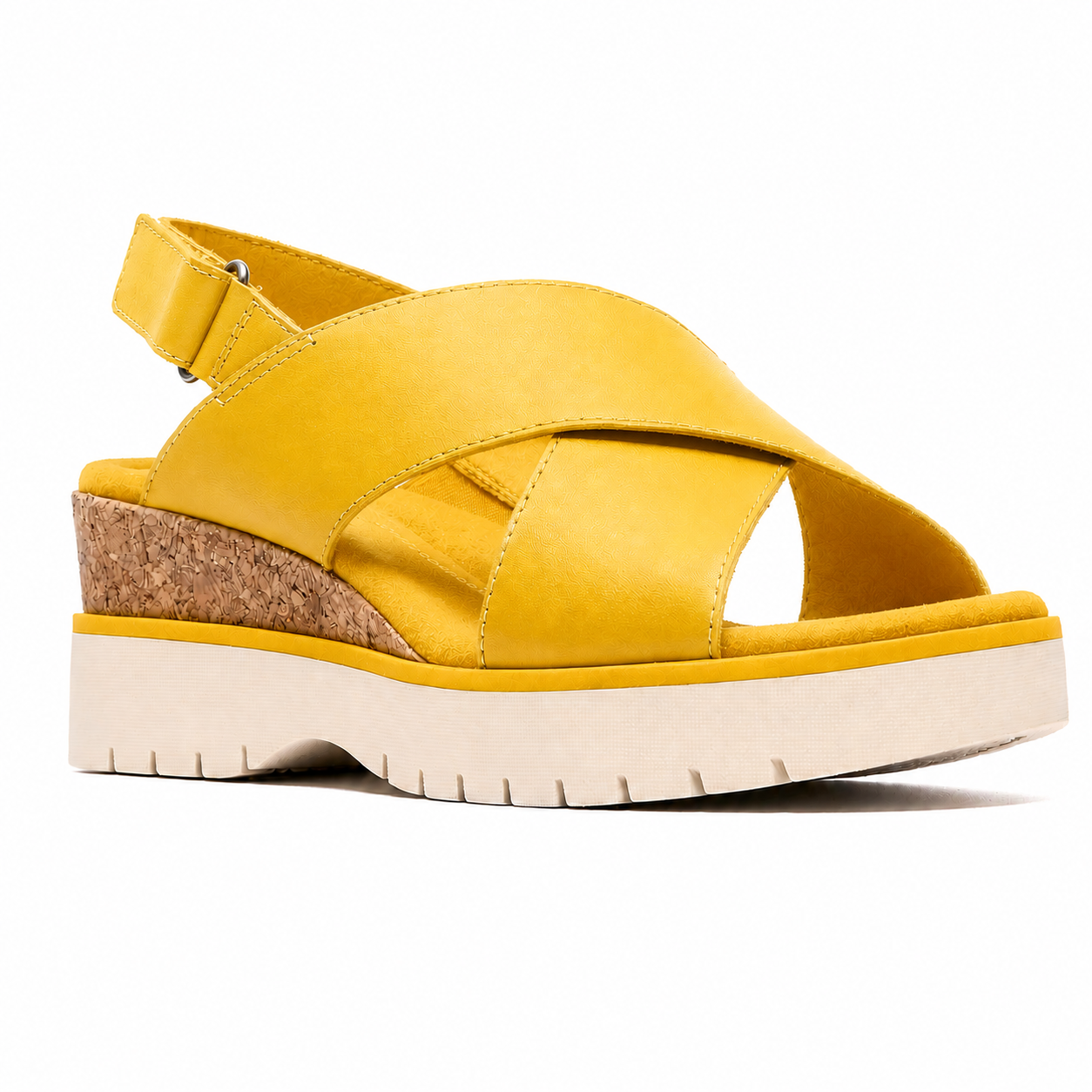 Women's Leather Cross-Strap Comfort Sandals