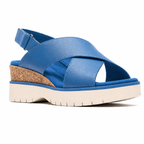 Women's Leather Cross-Strap Comfort Sandals