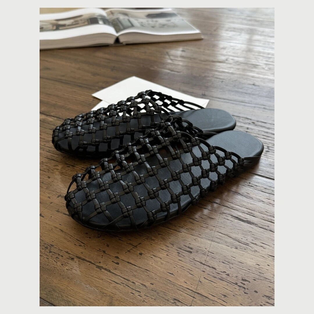 Summer Women's Hand-Woven Mesh Cut-Out Breathable Sandals